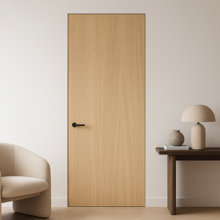 Frameless Interior Door White Oak Filo Muro 3'-0" x 9'-0" Left