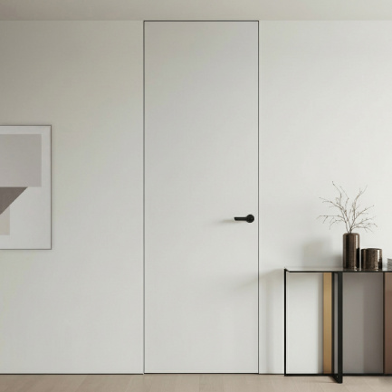 Minimalist Interior Door Filo Muro Pure Ash White 2'-4" x 6'-8"