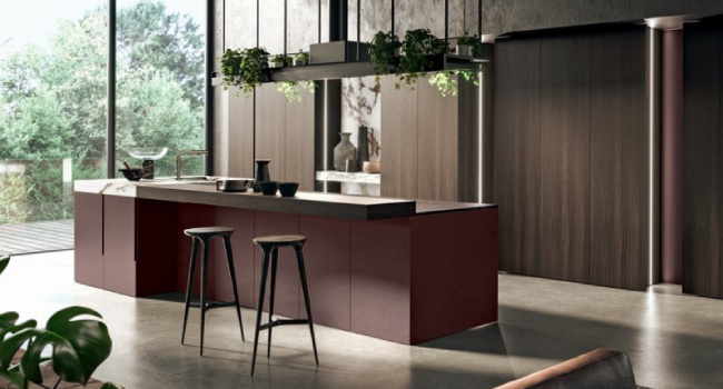 Architectural Italian Metal Kitchen with Open Plan Design Vogue