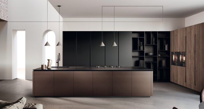 Modern Italian Glass & Aluminum Kitchen Design Lab