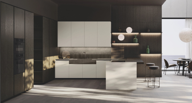 Contemporary Italian Kitchen Bluna Tech Opaco