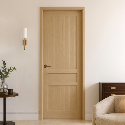 Contemporary Interior Door White Oak Urban Classico 2'-6" x 8'-0" Pre-Hung Right